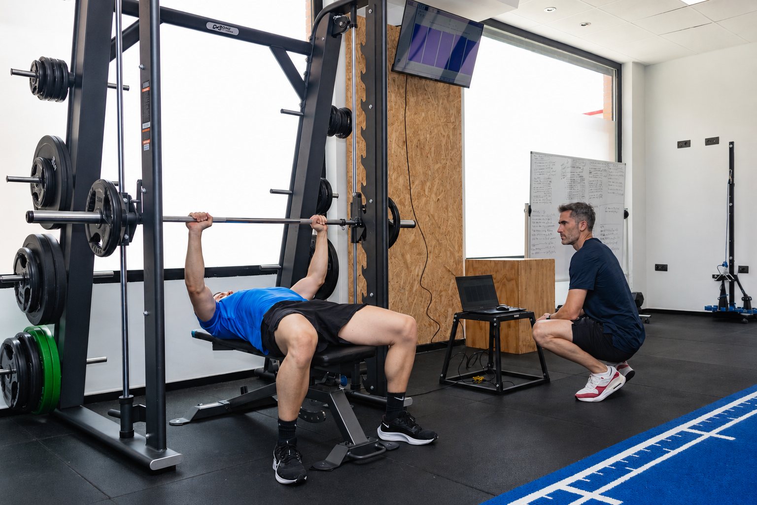 Entrenamiento de fuerza en press de banca en APTO